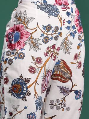 Floral Printed Regular Pure Cotton Kurta with Trousers 3