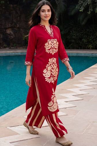 Women Ethnic Motifs Printed Regular Kurta with Palazzos