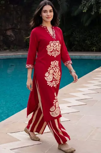 Women Ethnic Motifs Printed Regular Kurta with Palazzos