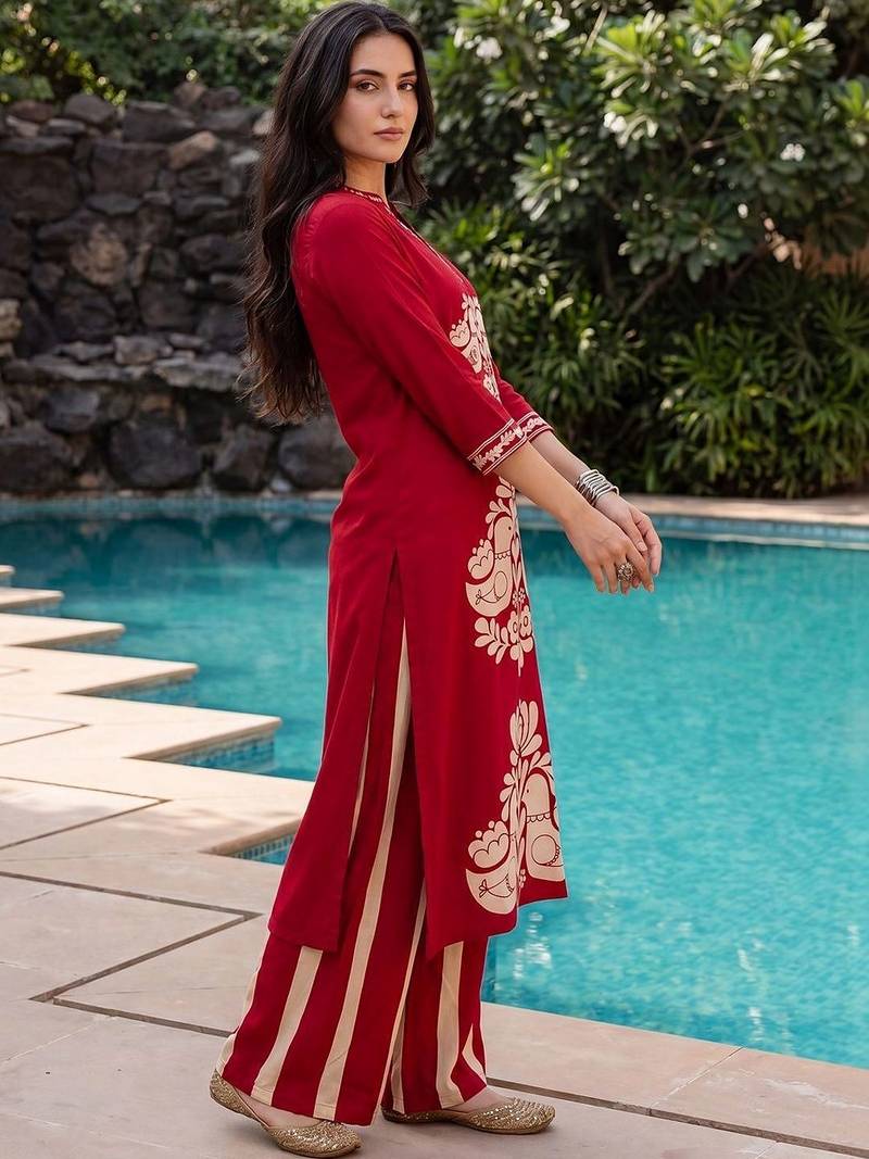 Women Ethnic Motifs Printed Regular Kurta with Palazzos