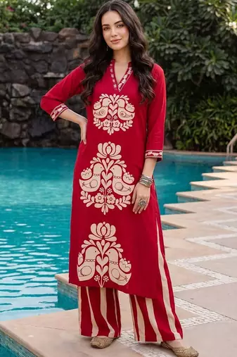 Women Ethnic Motifs Printed Regular Kurta with Palazzos