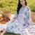 Women Floral Printed Empire Pure Cotton Kurta with Trousers & With Dupatta