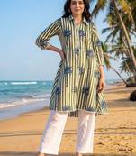 Women Floral Printed Empire Pure Cotton Kurta with Palazzos & With Dupatta