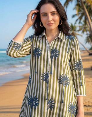 Women Floral Printed Empire Pure Cotton Kurta with Palazzos & With Dupatta 2