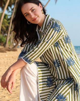 Women Floral Printed Empire Pure Cotton Kurta with Palazzos & With Dupatta 6