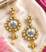 Premium mirror kundan earrings