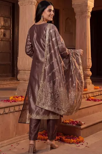 Women Ethnic Motifs Regular Kurta with Trousers & With Dupatta