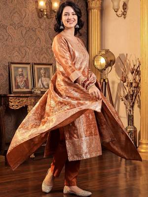 Women Ethnic Motifs Regular Kurta with Trousers & With Dupatta 4