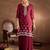 Ethnic Motifs Embroidered Sequinned Straight Kurta With Sharara And Dupatta