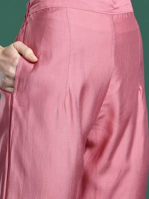 Floral Embroidered Thread Work Kurta with Trousers & With Dupatta 3