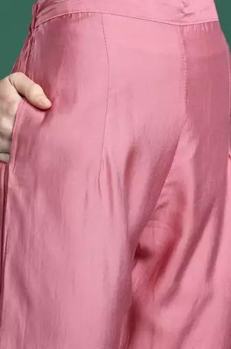 Floral Embroidered Thread Work Kurta with Trousers & With Dupatta