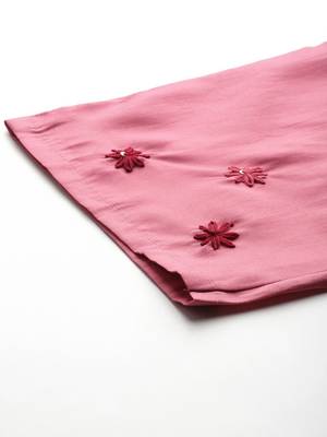 Floral Embroidered Thread Work Kurta with Trousers & With Dupatta 9