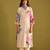 Floral Printed Beads And Stones Linen Kurta Wiith Trousers And Dupatta