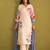 Floral Printed Beads And Stones Linen Kurta Wiith Trousers And Dupatta