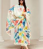 Women Floral Embroidered Empire Thread Work Kurta with Trousers & With Dupatta