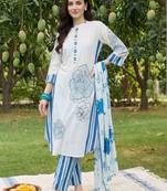 Women Floral Printed Regular Pure Cotton Kurta with Trousers & With Dupatta