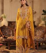 Women Paisley Embroidered Kurta with Palazzos & Dupatta