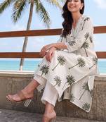 Women Ethnic Motifs Printed Regular Pure Cotton Kurta with Trousers