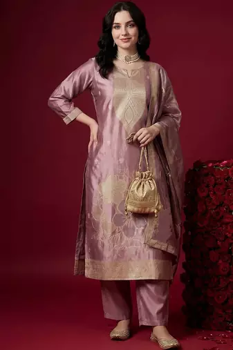 Women Ethnic Motifs Regular Kurta with Trousers & With Dupatta