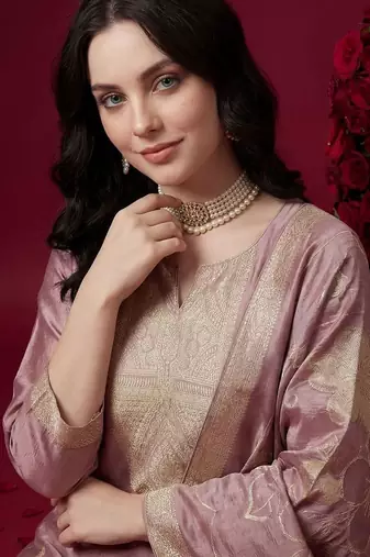 Women Ethnic Motifs Regular Kurta with Trousers & With Dupatta