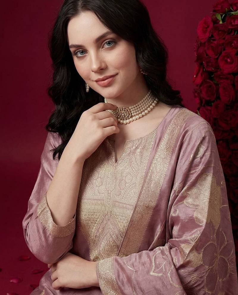 Women Ethnic Motifs Regular Kurta with Trousers & With Dupatta