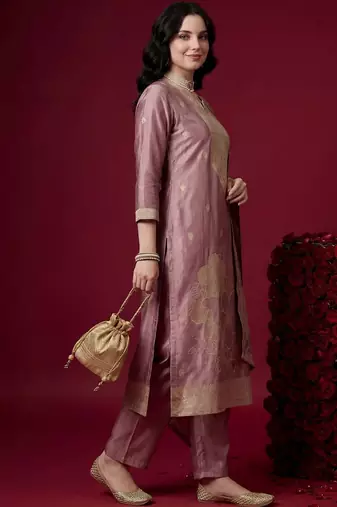 Women Ethnic Motifs Regular Kurta with Trousers & With Dupatta