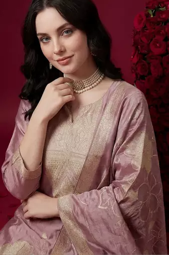 Women Ethnic Motifs Regular Kurta with Trousers & With Dupatta