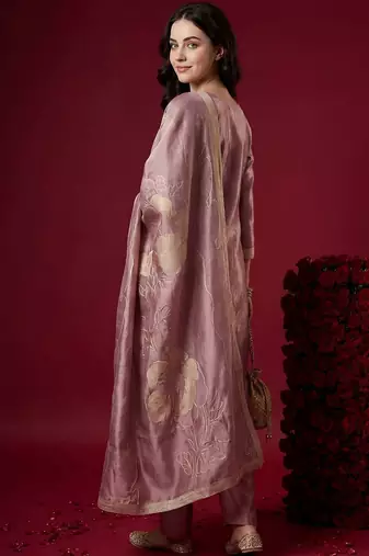 Women Ethnic Motifs Regular Kurta with Trousers & With Dupatta