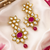 Premium ruby floral kundan earrings