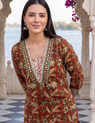 Women Ethnic Motifs Printed Regular Pure Cotton Kurta with Trousers & With Dupatta 2