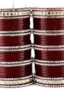acrylic plastic suhag panjubi chura maroon colour  size-2.4,2.6,2.8,2.10