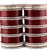 acrylic plastic suhag panjubi chura maroon colour  size-2.4,2.6,2.8,2.10