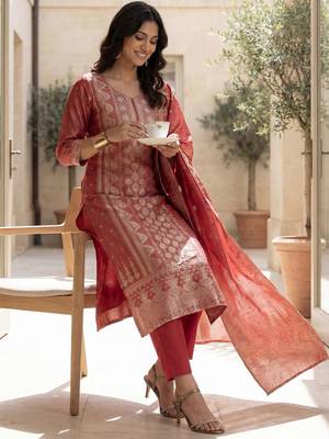 Women Regular Kurta with Trousers & With Dupatta 1