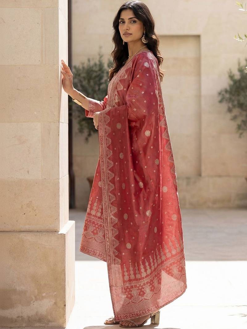 Women Regular Kurta with Trousers & With Dupatta