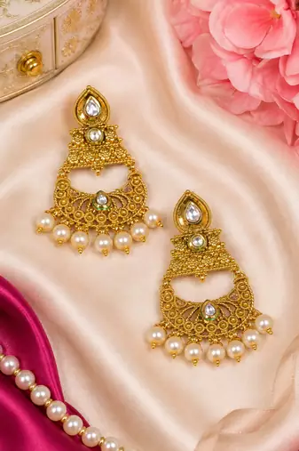 Premium Filigree Kundan Chandbali