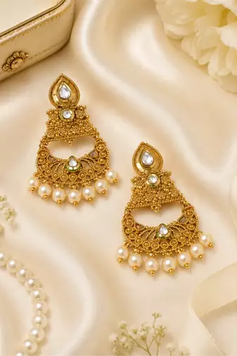 Premium Filigree Kundan Chandbali