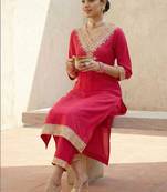 Women Ethnic Motifs Embroidered Regular Thread Work Kurta with Trousers