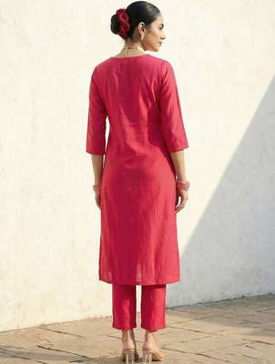 Women Ethnic Motifs Embroidered Regular Thread Work Kurta with Trousers 5