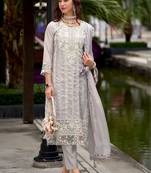 Women Floral Embroidered Regular Thread Work Kurta with Trousers & With Dupatta