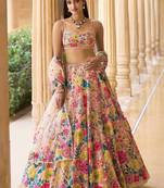 MULTICOLOR GEORGETTE SEQUINS & THREAD EMBROIDERED STITCHED LEHENGA CHOLI