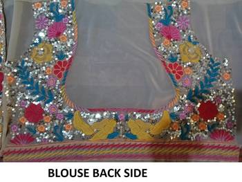 MULTICOLOR GEORGETTE SEQUINS & THREAD EMBROIDERED STITCHED LEHENGA CHOLI 9