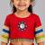 Multicolor cotton embroidered  mirror work kids lehenga choli