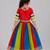 Multicolor cotton embroidered  mirror work kids lehenga choli
