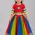 Multicolor cotton embroidered  mirror work kids lehenga choli