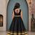 Black cotton embroidered  mirror work kids lehenga choli