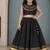 Black cotton embroidered  mirror work kids lehenga choli