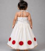 White cotton embroidered  patch work kids lehenga choli