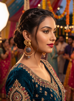 Antique Peacock Oxidized Jhumka Earrings with Ruby and Pearl 2
