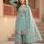 Sea Green Color Sequance And Embroidery Work Silk Blend Salwar Suit