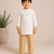 Yellow cotton stripes printed co-ord set for boy